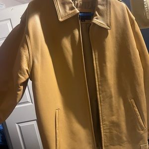 Men’s Medium Genuine Leather Jacket Mustard Yellow